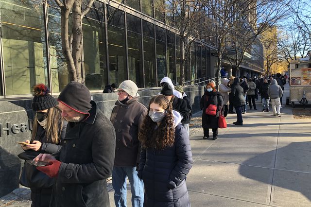 New Yorkers lined up in droves to try to get COVID tests amid a surge in infections.